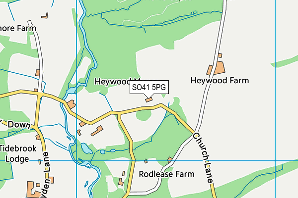 SO41 5PG map - OS VectorMap District (Ordnance Survey)