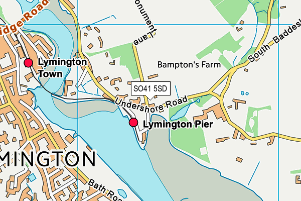 SO41 5SD map - OS VectorMap District (Ordnance Survey)