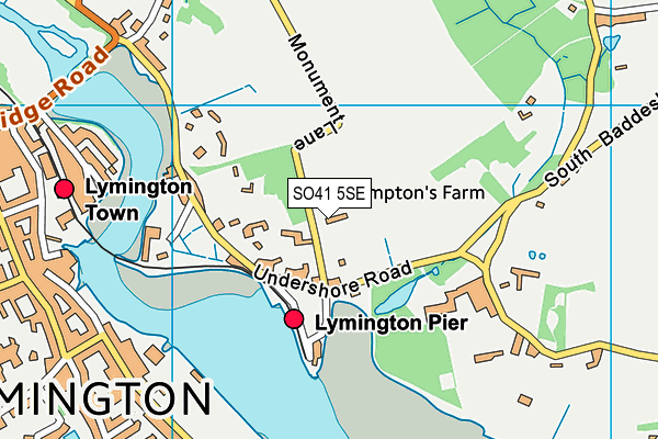 SO41 5SE map - OS VectorMap District (Ordnance Survey)