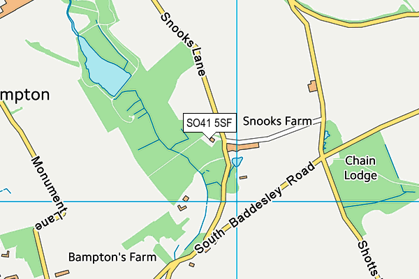 SO41 5SF map - OS VectorMap District (Ordnance Survey)