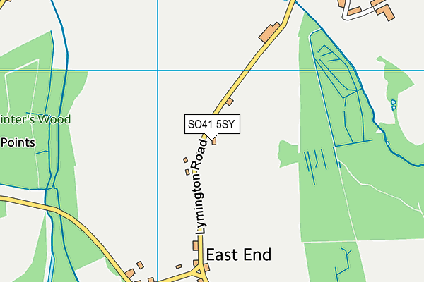 SO41 5SY map - OS VectorMap District (Ordnance Survey)