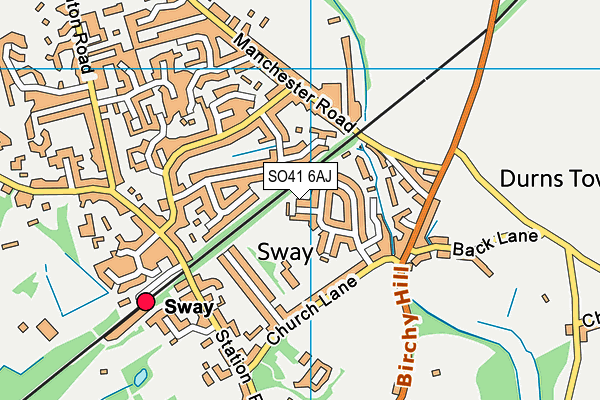 SO41 6AJ map - OS VectorMap District (Ordnance Survey)