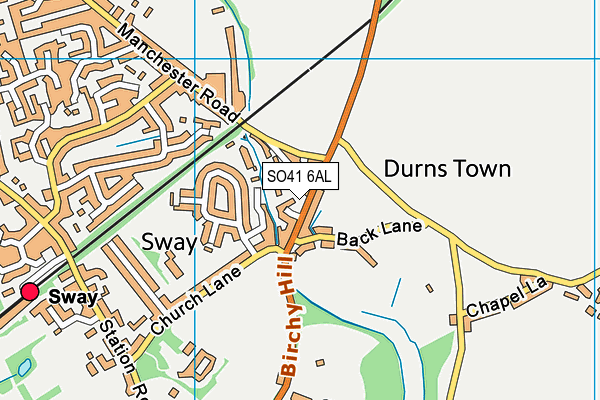 Pitmore Lane map (SO41 6AL) - OS VectorMap District (Ordnance Survey)