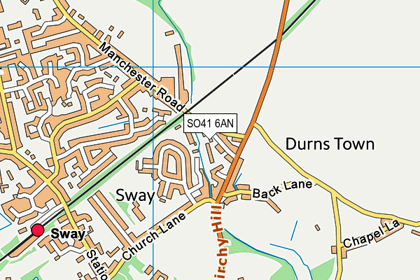SO41 6AN map - OS VectorMap District (Ordnance Survey)