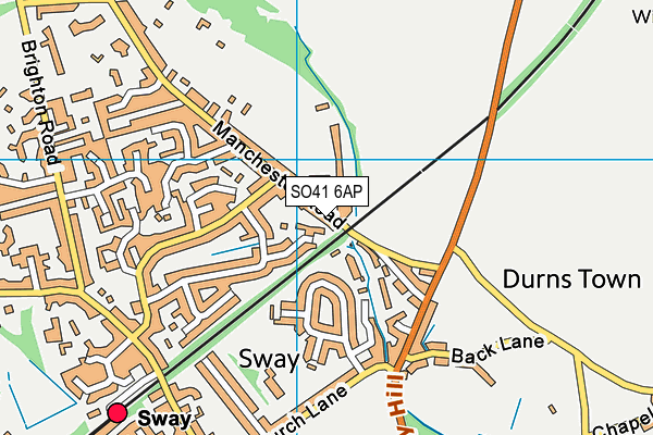 SO41 6AP map - OS VectorMap District (Ordnance Survey)