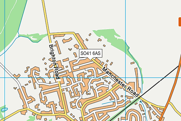 SO41 6AS map - OS VectorMap District (Ordnance Survey)