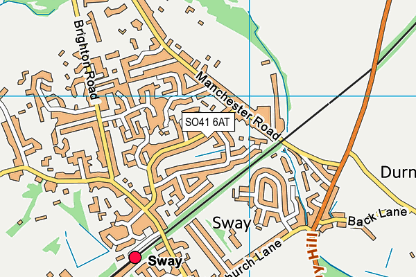 SO41 6AT map - OS VectorMap District (Ordnance Survey)