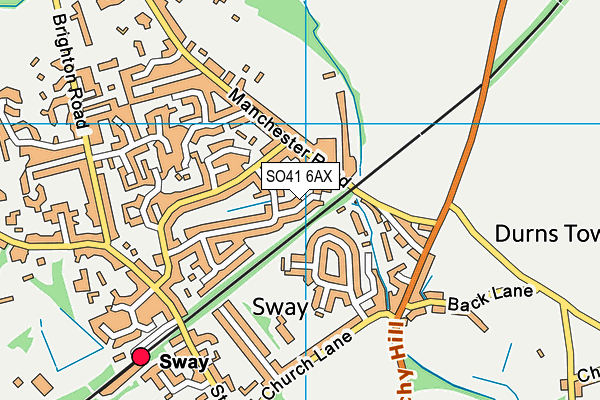 SO41 6AX map - OS VectorMap District (Ordnance Survey)