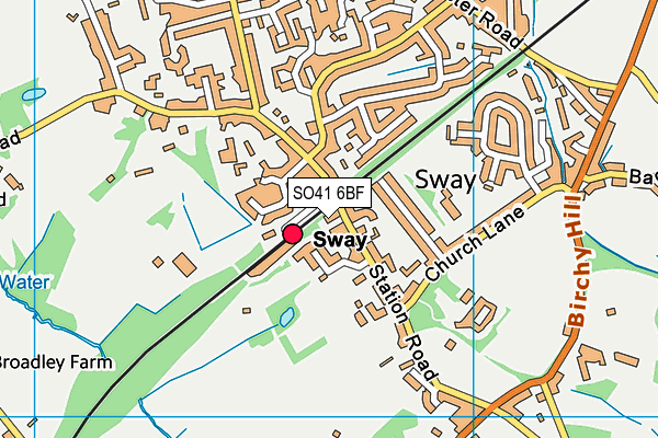 SO41 6BF map - OS VectorMap District (Ordnance Survey)