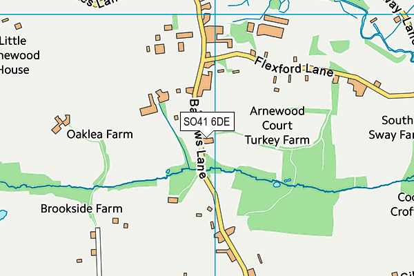 SO41 6DE map - OS VectorMap District (Ordnance Survey)