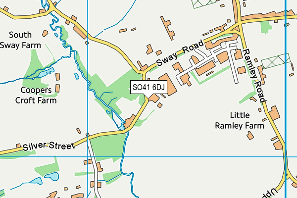 SO41 6DJ map - OS VectorMap District (Ordnance Survey)