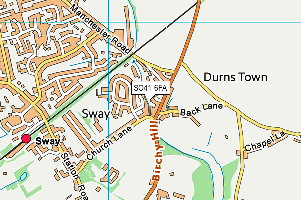 SO41 6FA map - OS VectorMap District (Ordnance Survey)