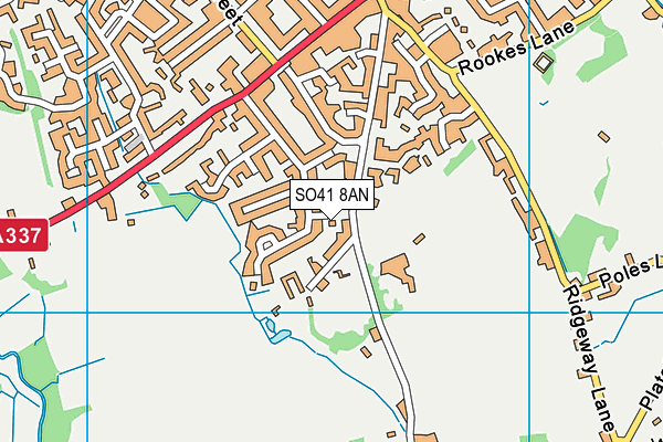 SO41 8AN map - OS VectorMap District (Ordnance Survey)