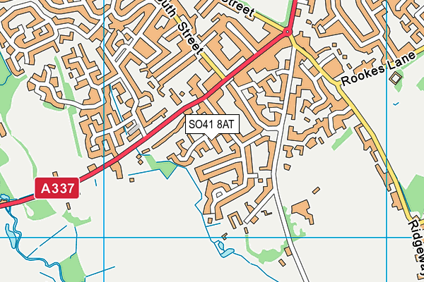 SO41 8AT map - OS VectorMap District (Ordnance Survey)