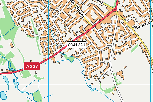 SO41 8AU map - OS VectorMap District (Ordnance Survey)