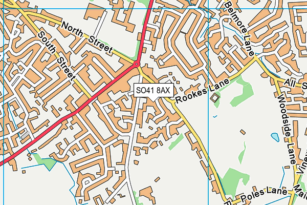 SO41 8AX map - OS VectorMap District (Ordnance Survey)