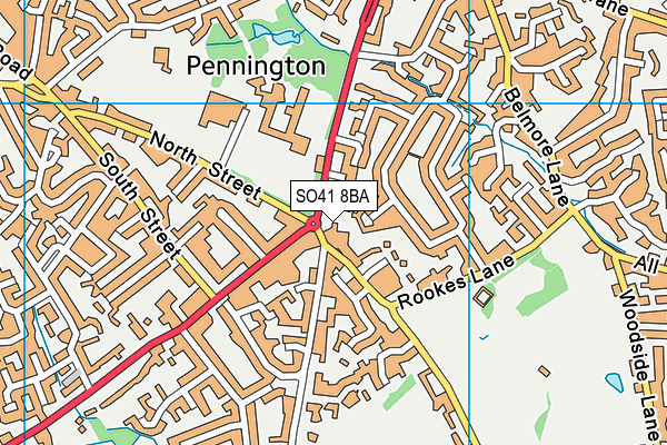 SO41 8BA map - OS VectorMap District (Ordnance Survey)