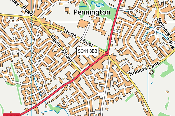 SO41 8BB map - OS VectorMap District (Ordnance Survey)