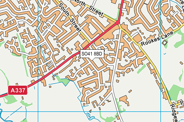 SO41 8BD map - OS VectorMap District (Ordnance Survey)