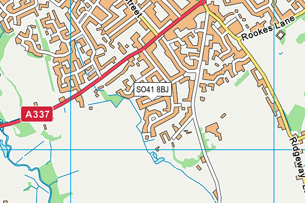 SO41 8BJ map - OS VectorMap District (Ordnance Survey)