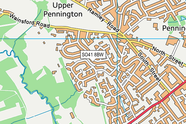 SO41 8BW map - OS VectorMap District (Ordnance Survey)