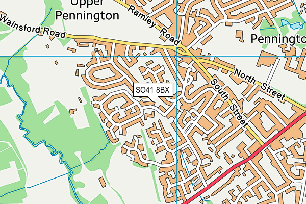 SO41 8BX map - OS VectorMap District (Ordnance Survey)