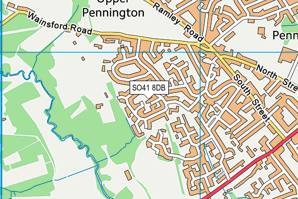 SO41 8DB map - OS VectorMap District (Ordnance Survey)