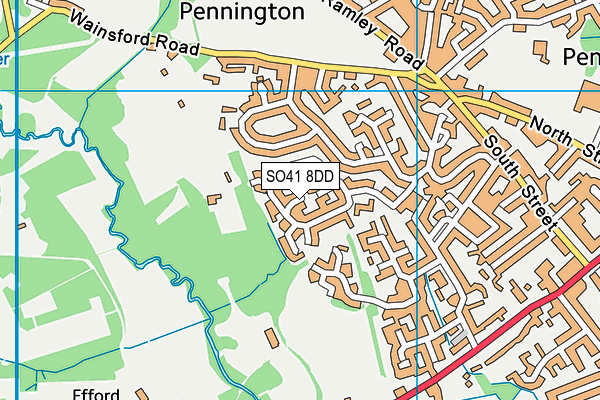 SO41 8DD map - OS VectorMap District (Ordnance Survey)