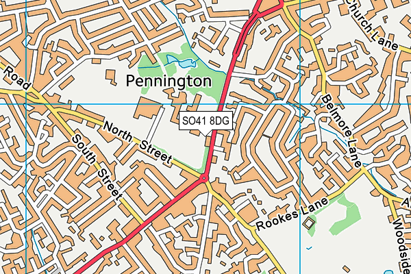 SO41 8DG map - OS VectorMap District (Ordnance Survey)