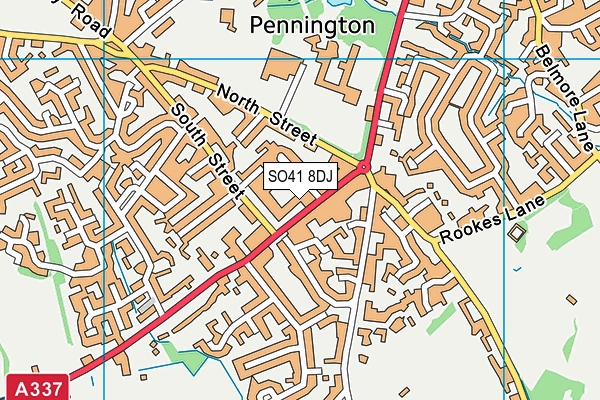 SO41 8DJ map - OS VectorMap District (Ordnance Survey)