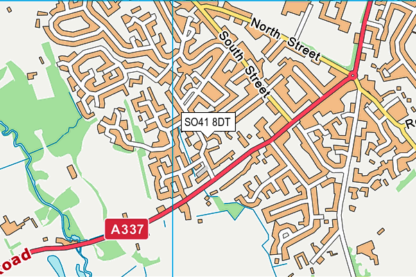 SO41 8DT map - OS VectorMap District (Ordnance Survey)