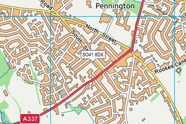 SO41 8DX map - OS VectorMap District (Ordnance Survey)