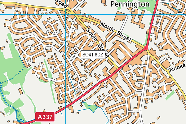 SO41 8DZ map - OS VectorMap District (Ordnance Survey)