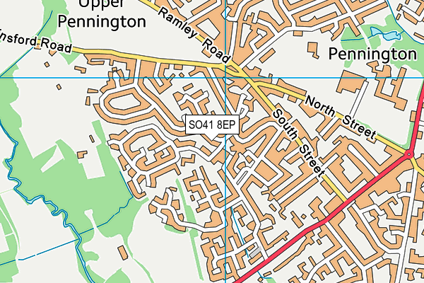 SO41 8EP map - OS VectorMap District (Ordnance Survey)