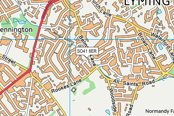 SO41 8ER map - OS VectorMap District (Ordnance Survey)