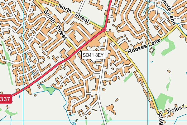 SO41 8EY map - OS VectorMap District (Ordnance Survey)
