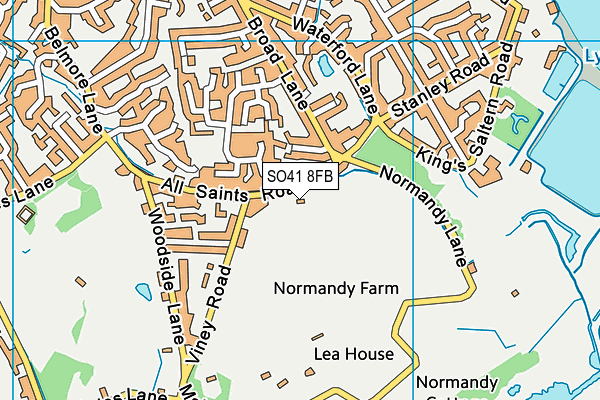 SO41 8FB map - OS VectorMap District (Ordnance Survey)