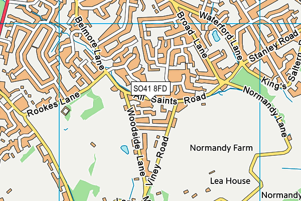 SO41 8FD map - OS VectorMap District (Ordnance Survey)