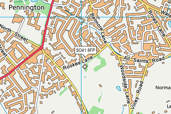 SO41 8FP map - OS VectorMap District (Ordnance Survey)