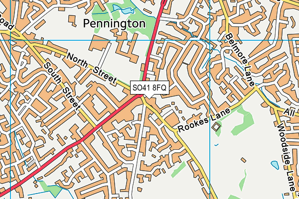 SO41 8FQ map - OS VectorMap District (Ordnance Survey)