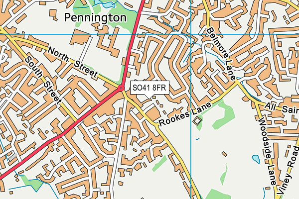 SO41 8FR map - OS VectorMap District (Ordnance Survey)