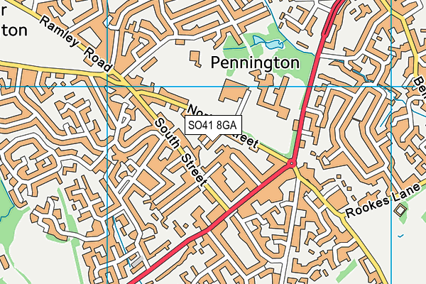 SO41 8GA map - OS VectorMap District (Ordnance Survey)