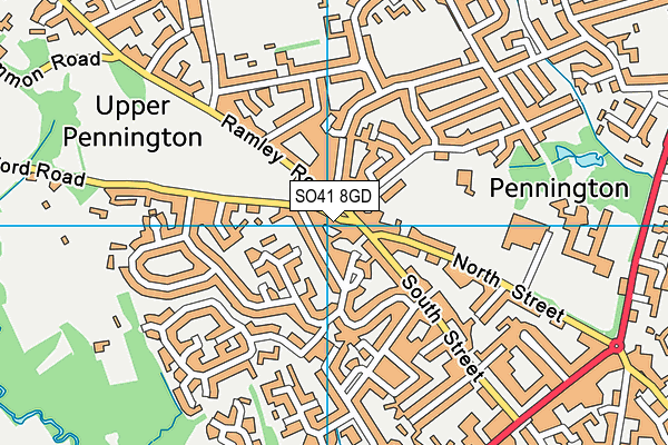 SO41 8GD map - OS VectorMap District (Ordnance Survey)
