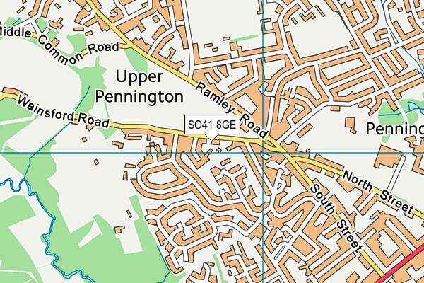 SO41 8GE map - OS VectorMap District (Ordnance Survey)
