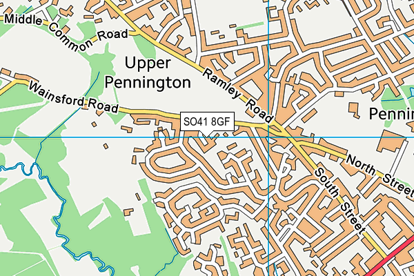 SO41 8GF map - OS VectorMap District (Ordnance Survey)