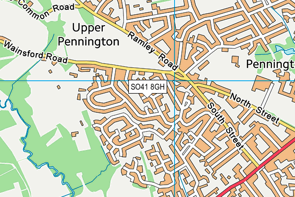 SO41 8GH map - OS VectorMap District (Ordnance Survey)