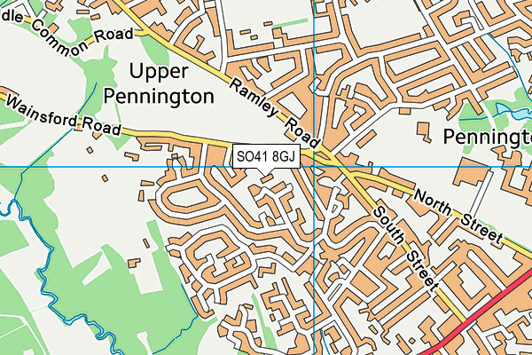 SO41 8GJ map - OS VectorMap District (Ordnance Survey)