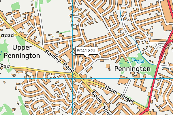 SO41 8GL map - OS VectorMap District (Ordnance Survey)