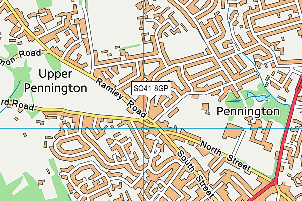SO41 8GP map - OS VectorMap District (Ordnance Survey)