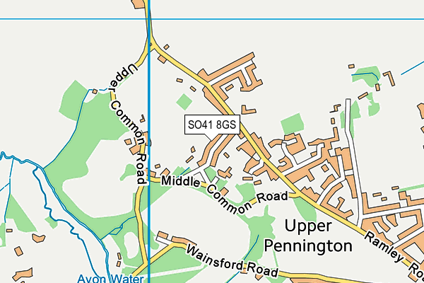 SO41 8GS map - OS VectorMap District (Ordnance Survey)